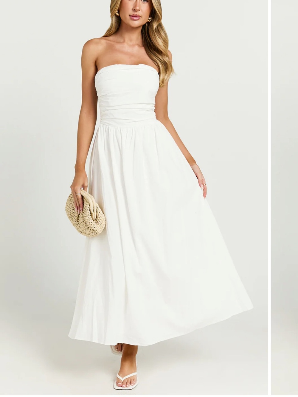 Showpo White Strapless Midi Sundress